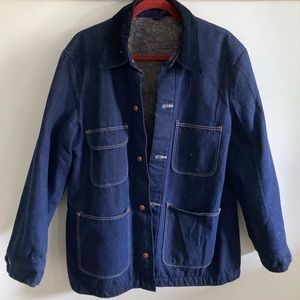Vintage Wrangler Denim Blanket Lined Chore Coat